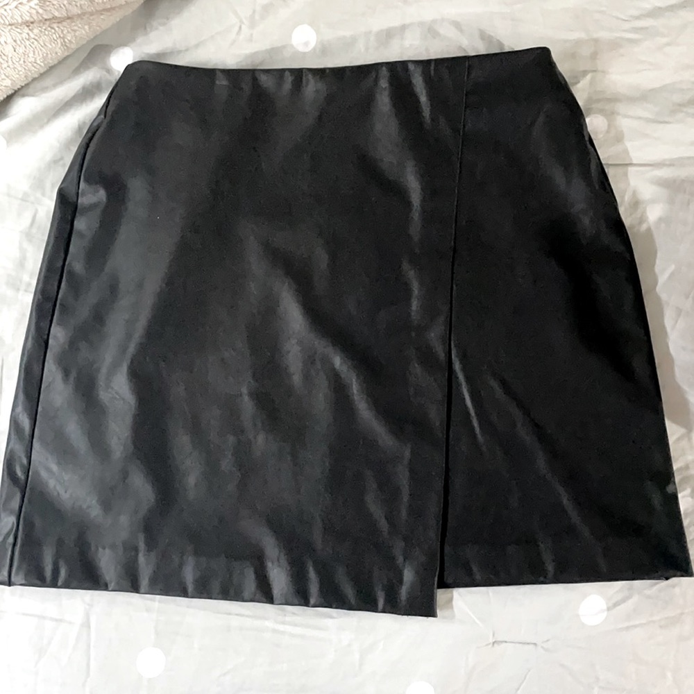 Bar III Black Pleather Skirt